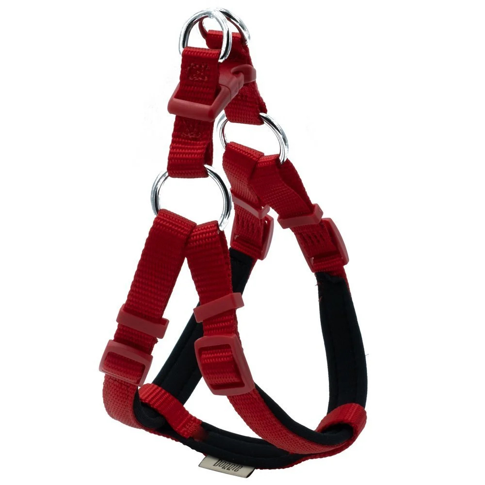 Doggie Konforlu Dokumadan El Yapımı Ronin Model Köpek Göğüs Tasması Kırmızı 2,5x65-75cm