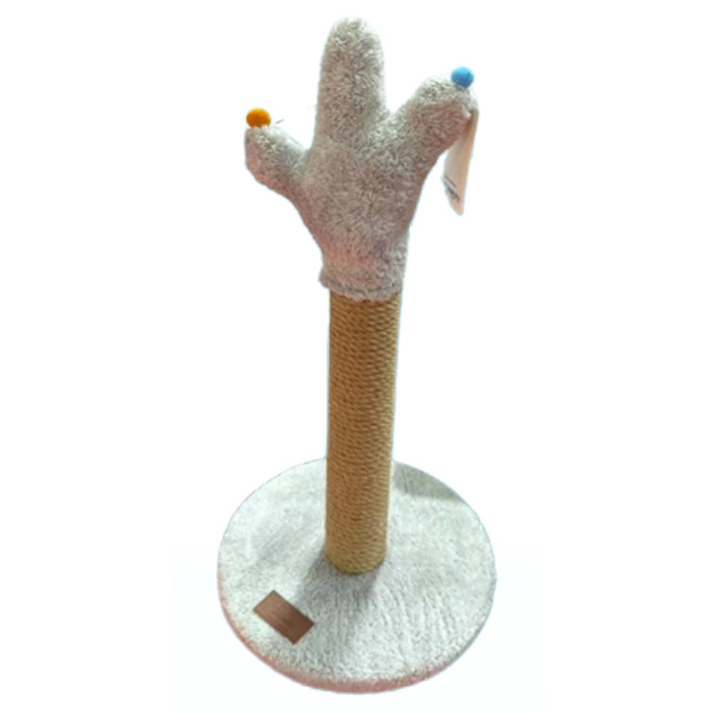 Teng Kaktüs Şeklinde Kedi Tırmalama Tahtası 50 cm Gri