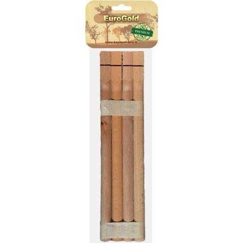 EuroGold Doğal Ahşap Tünek 40 Cm 4'lü