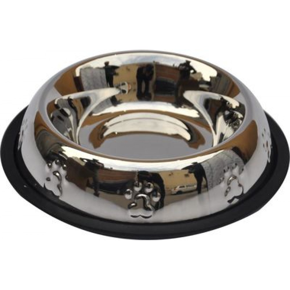 Zamba Kaymaz Tabanlı Kabartmalı Oval Mama-Su Kabı 8 Oz