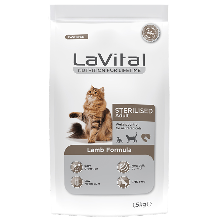 LaVital Sterilised Kuzulu Kısırlaştırılmış Kedi Maması 1,5KG