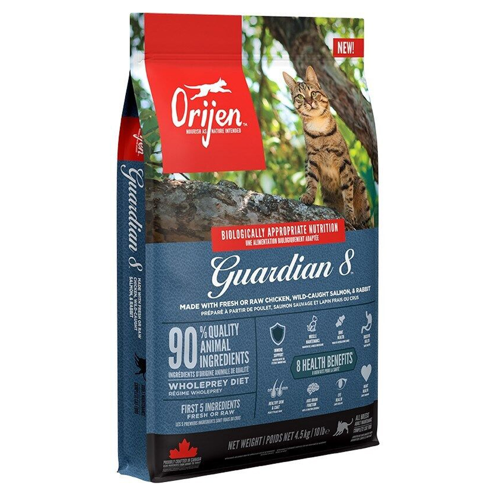 Orijen Guardian 8 - (Tavuk, Somon, Hindi, Ringa, Uskumru) Yetişkin Kedi Maması 4,5KG