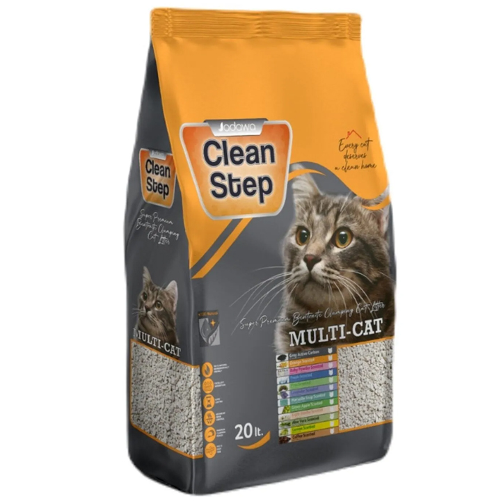 Jadawa Clean Step Portakal Kokulu Topaklanan İnce Tane Bentonit Kedi Kumu 20lt