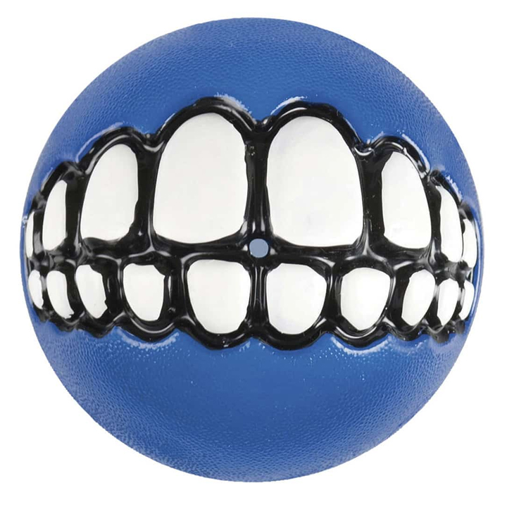 Rogz Toyz Grinz Gülen Suratlı Ödül Hazneli Köpek Oyun Topu [Large] 7,8 cm (Mavi)