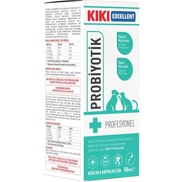 KIKI Excellent Kedi ve Köpekler İçin Sıvı Probiyotik 50ml