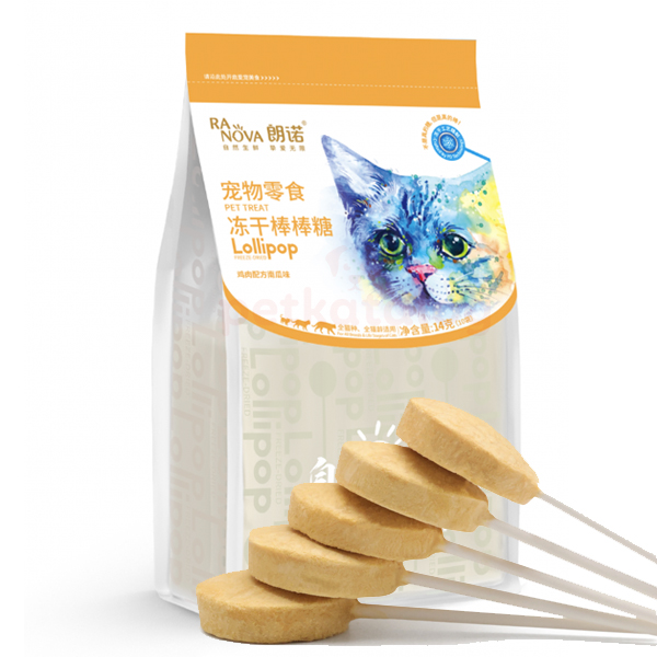 Ranova Tavuklu ve Bal Kabaklı Sindirim Destekleyici Kurutulmuş Lolipop Kedi Ödülü 10lu