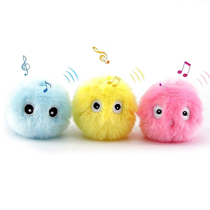 Demirhan Chirping Ball 3 Farklı Seste Peluş Kedi Topu Oyuncağı 5 cm