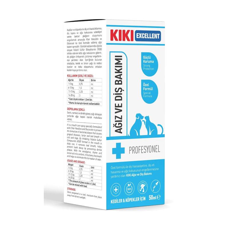 KIKI Excellent Kedi ve Köpekler İçin Ağız ve Diş Bakım Spreyi 50ml