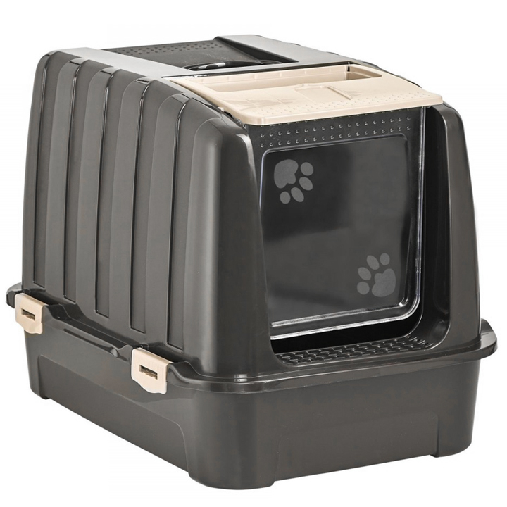 Plast Art Lüks Kapalı Kedi Kedi Tuvaleti Kahverengi 37*38*50 Cm