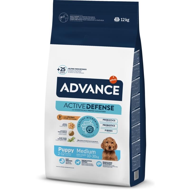 Advance Tavuklu ve Pirinçli Orta Irk Yavru Köpek Maması 12KG
