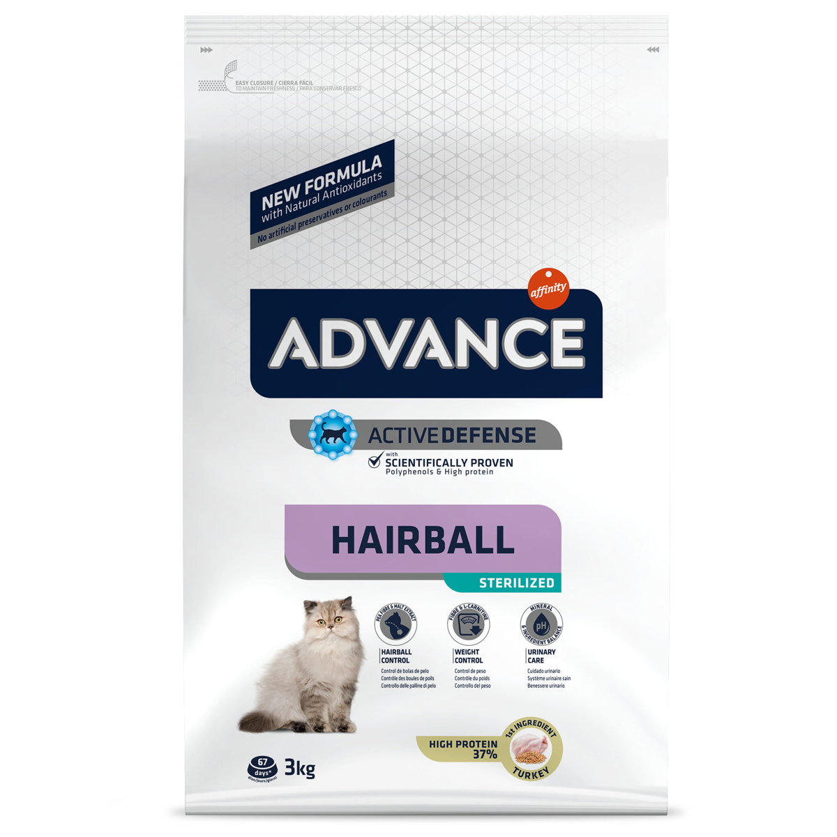 Advance Hairball Hindili Kısırlaştırılmış Kedi Maması 3 Kg