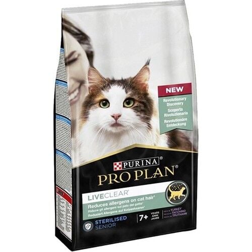 Pro Plan Live Clear SENIOR Sterilised 7+ Hindili Kısırlaştırılmış Yaşlı Kedi Maması 1,4KG