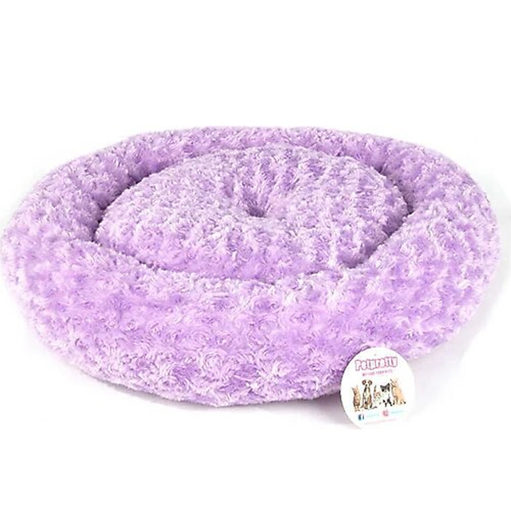Pet Pretty Simit Peluş Kedi ve Köpek Yatağı Lila 55x55cm