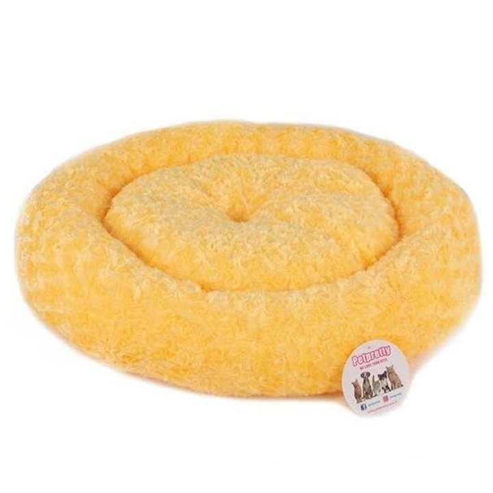 Pet Pretty Simit Peluş Kedi ve Köpek Yatağı Sarı 55x55cm