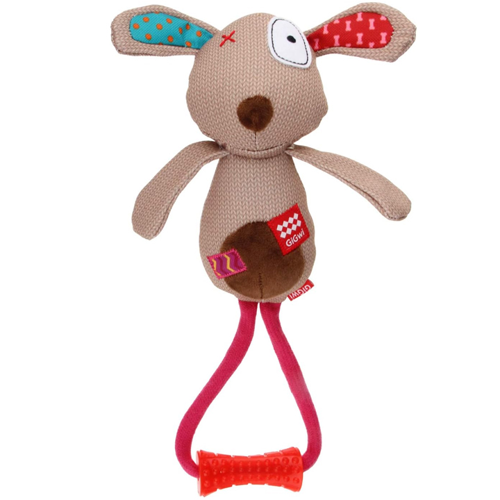 Gigwi Plush Friendz Diş Kaşıyıcılı Sesli Peluş Köpek Oyuncağı