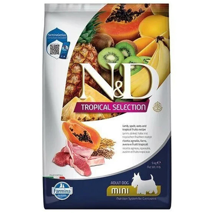 N&D Tropical Selection - Kuzulu ve Tropikal Meyveli Küçük Irk Yetişkin Köpek Maması 5KG
