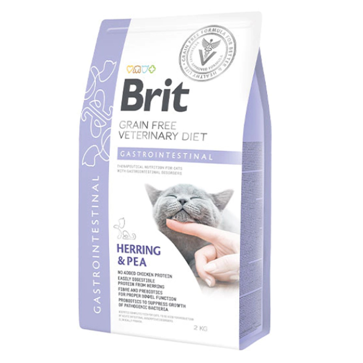 Brit Veterinary Diet GASTROINTESTINAL Sindirim Sistemi İçin Tahılsız Kedi Maması 2KG