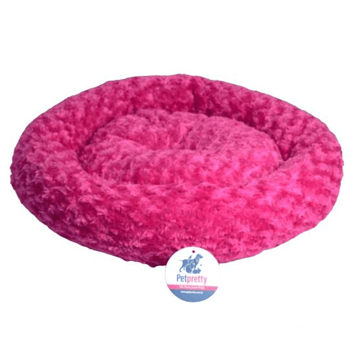 Pet Pretty Simit Peluş Kedi ve Köpek Yatağı Fuşya 55x55 cm