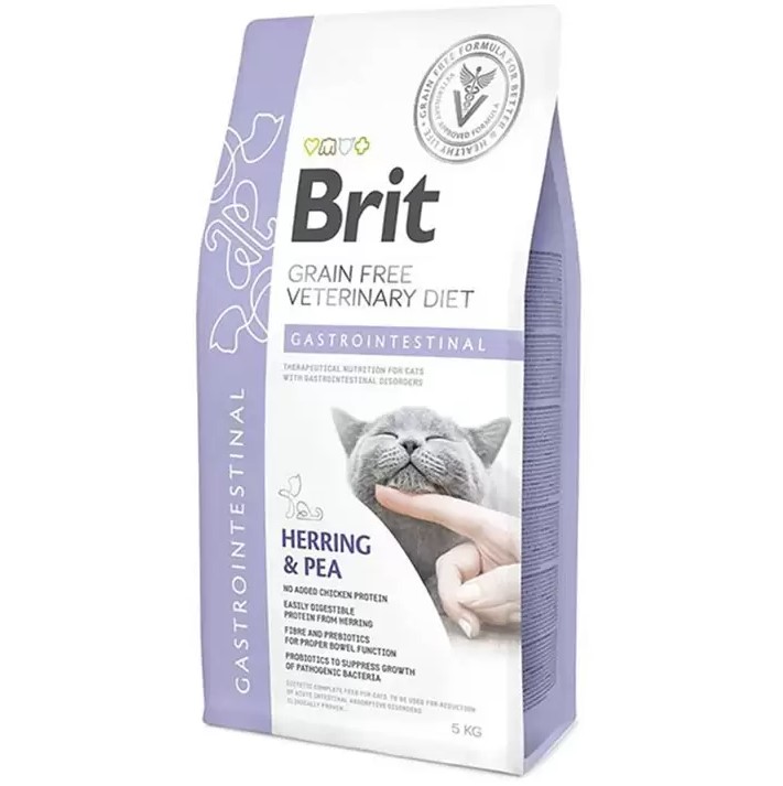Brit Veterinary Diet GASTROINTESTINAL Sindirim Sistemi İçin Tahılsız Kedi Maması 5KG