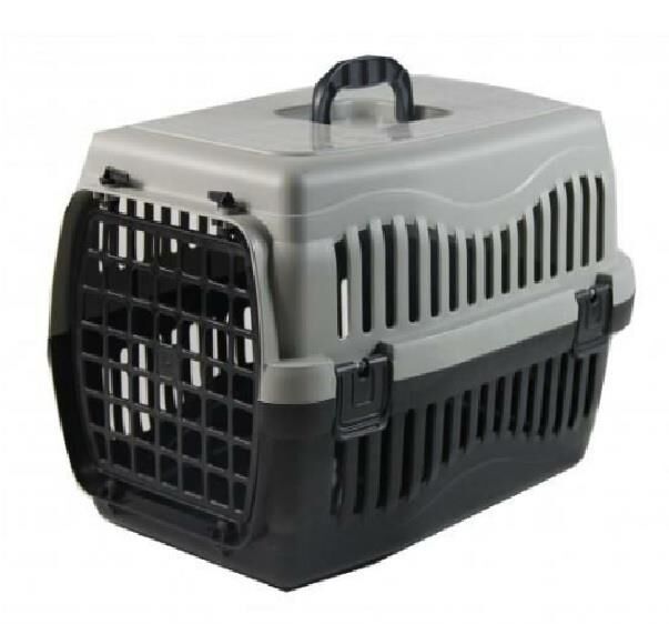 Apco Plastik Kedi-Köpek Taşıma Çantası Büyük Boy 63x43x45cm (Gri)