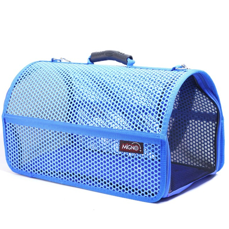 Migno Voyager Fileli Kedi Köpek Taşıma Çantası  Mavi (46x30x27 cm)