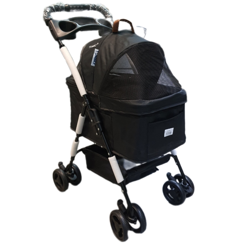 Tommy Kedi ve Küçük Irk Köpek Taşıma Arabası 15 Kg Taşıma Kapasiteli Siyah (65x45x95cm)