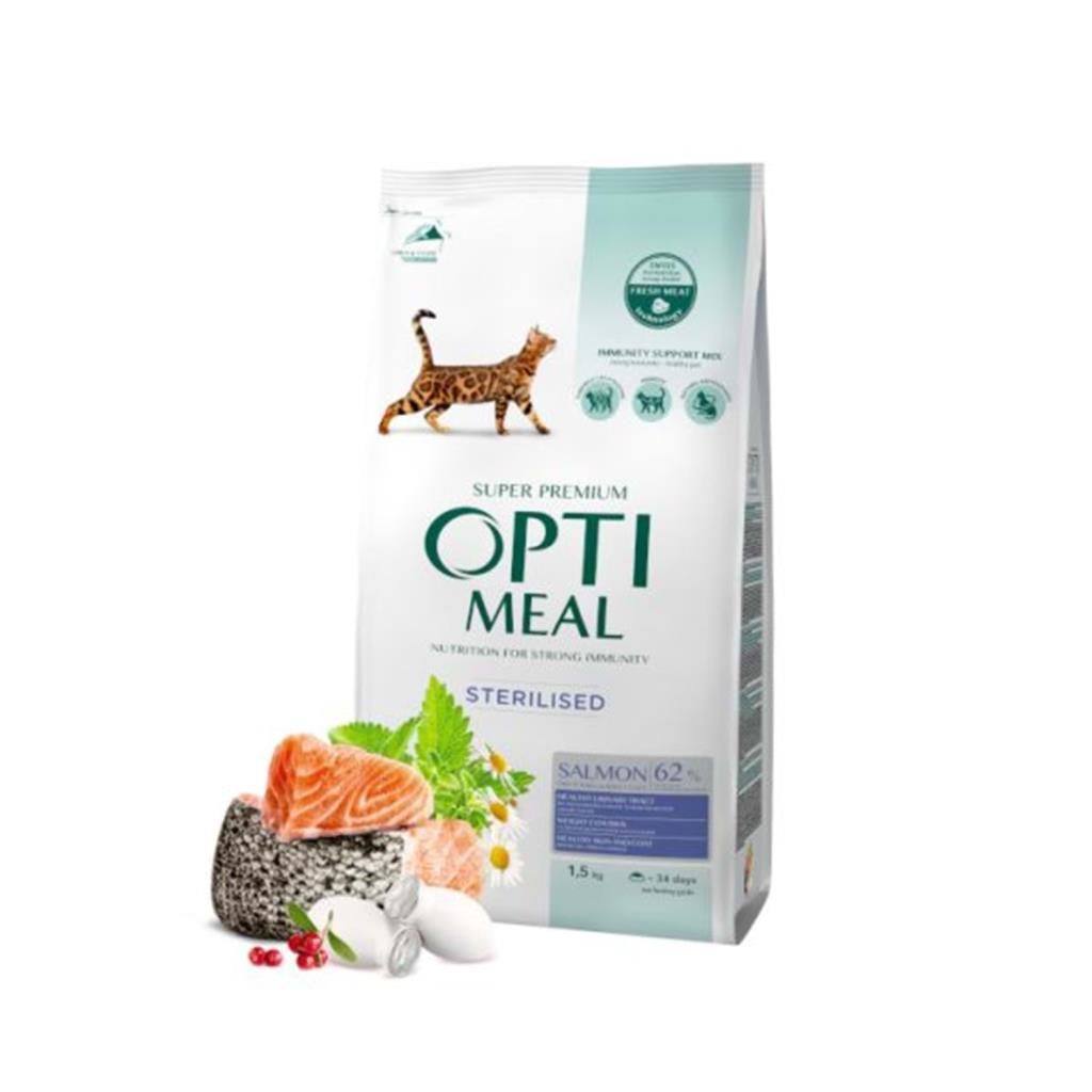 Optimeal Somonlu Kısırlaştırılmış Kedi Maması 1,5 Kg