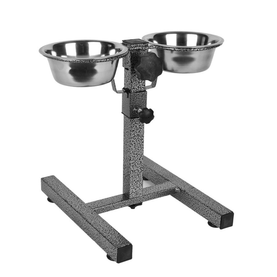 Flip Yüksekliği Ayarlanabilir İkili Çelik Mama Kabı ve Standı 2x470ml