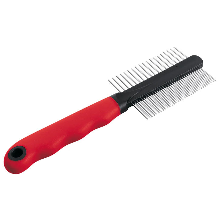 Ferplast Krom Dişli, Çift Taraflı Dar ve Normal Aralıklı Kıtık Açıcı Kedi ve Köpek Tarağı (20,3x6,4cm)