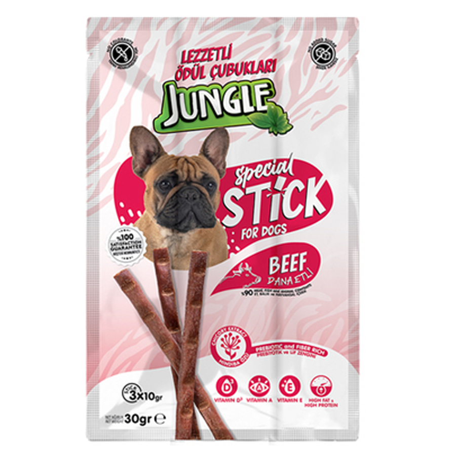 Jungle Sticks Dana Etli Köpek Ödül Çubukları 10gr (3'lü)