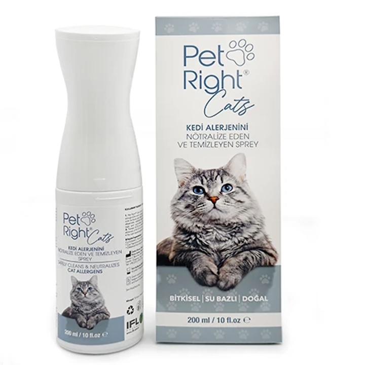 Pet Right Kedi Alerjenlerini Nötralize Eden ve Temizleyen Sprey 200ml - Kedi alerjinizden kurtulun