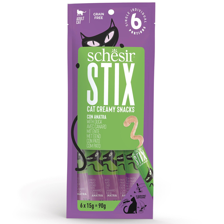 Schesir Cat Stix Ördekli Krema Sıvı Kedi Ödülü 6x15gr