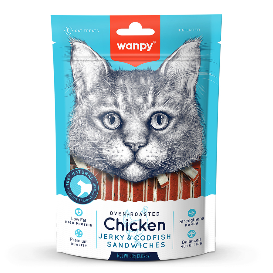 Wanpy Tavuklu&Morina Balıklı Kedi Ödülü 80gr