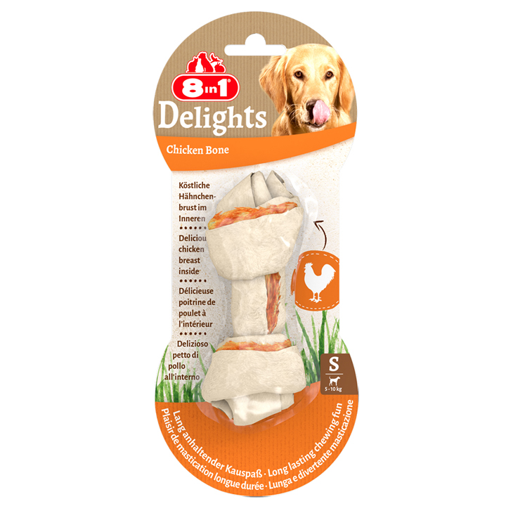 8IN1 Delights Tavuklu Burgu Köpek Çiğneme Kemiği Small 10cm (35gr)