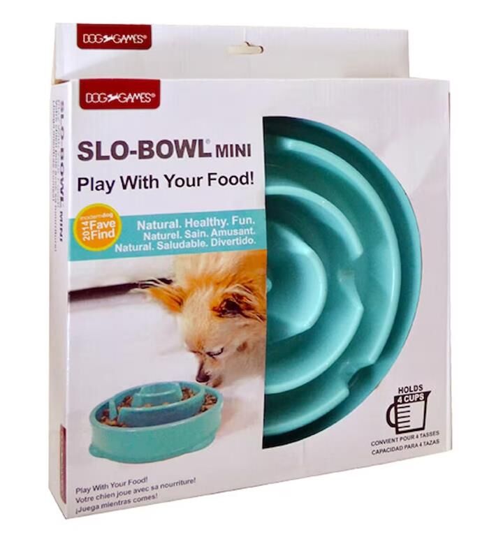 Dog Games Köpekler için Yavaş Beslenme Sağlayan Plastik Mama Kabı 27cm (Mavi)