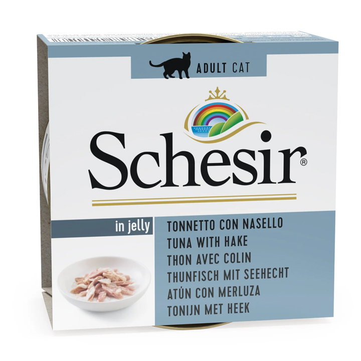 Schesir Jelly - Ton Balıklı ve Barlam Balıklı Yetişkin Kedi Konservesi 85gr