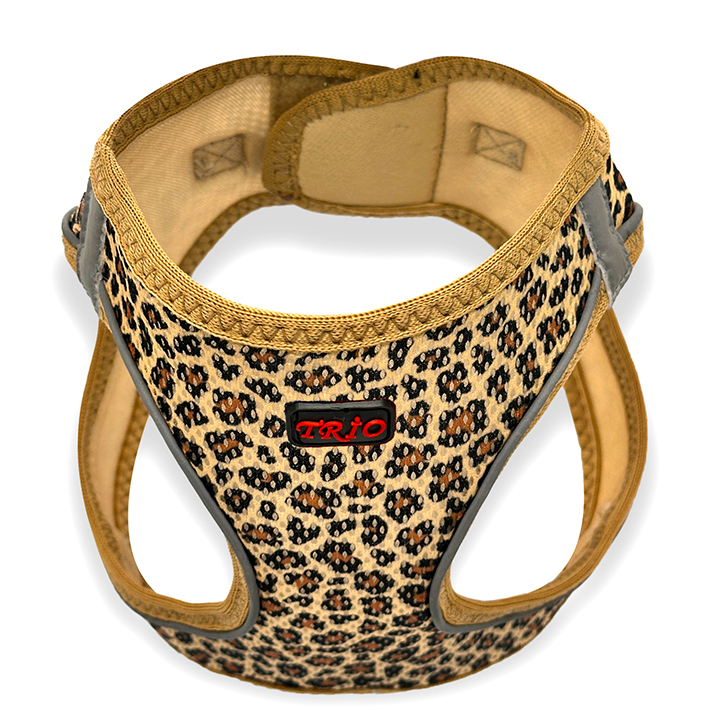 Luckypaw Air Mesh Harness Desenli Kedi-Köpek Göğüs Tasması Leopard (4-7kg) [Small]