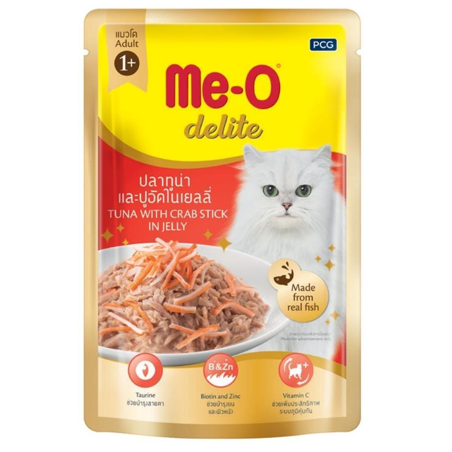 Me-O Delite Pouch Gerçek Ton Balıklı ve Yengeçli Kedi Konservesi 70gr