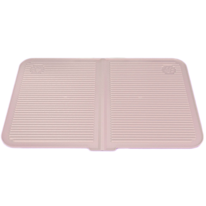 Teng Yıkanabilir Silikon Tuvalet Önü ve Mama Kabı Matı (Katlanabilir) Pembe 60x40cm