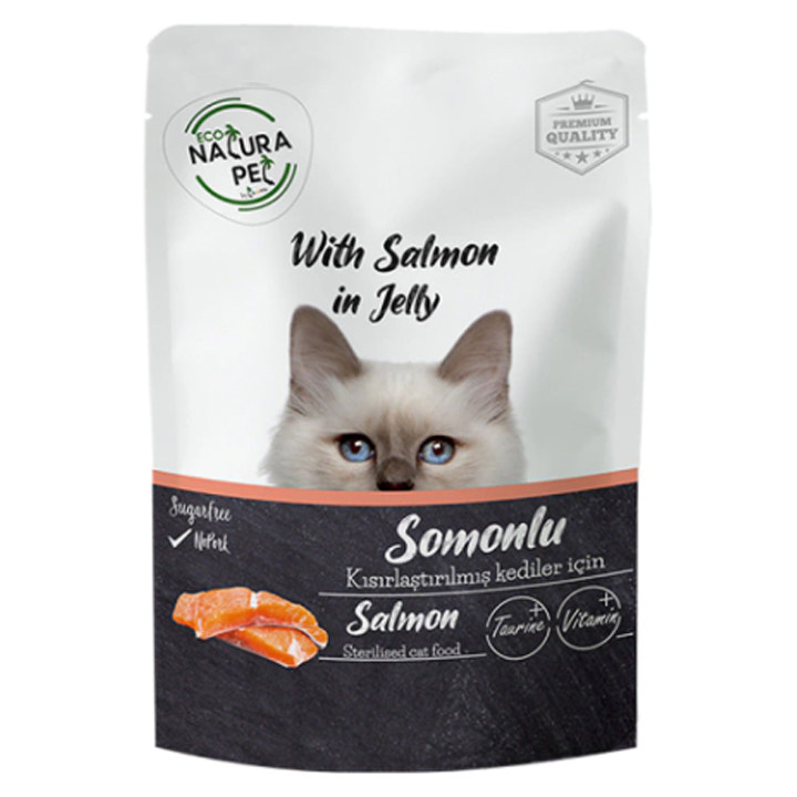 Eco Natura Jöle İçinde Somonlu Kısırlaştırılmış Kedi Konservesi 85gr