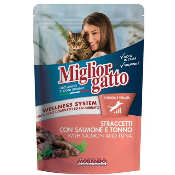 Miglior Gatto Somonlu ve Ton Balıklı Yetişkin Kedi Yaş Maması 85gr