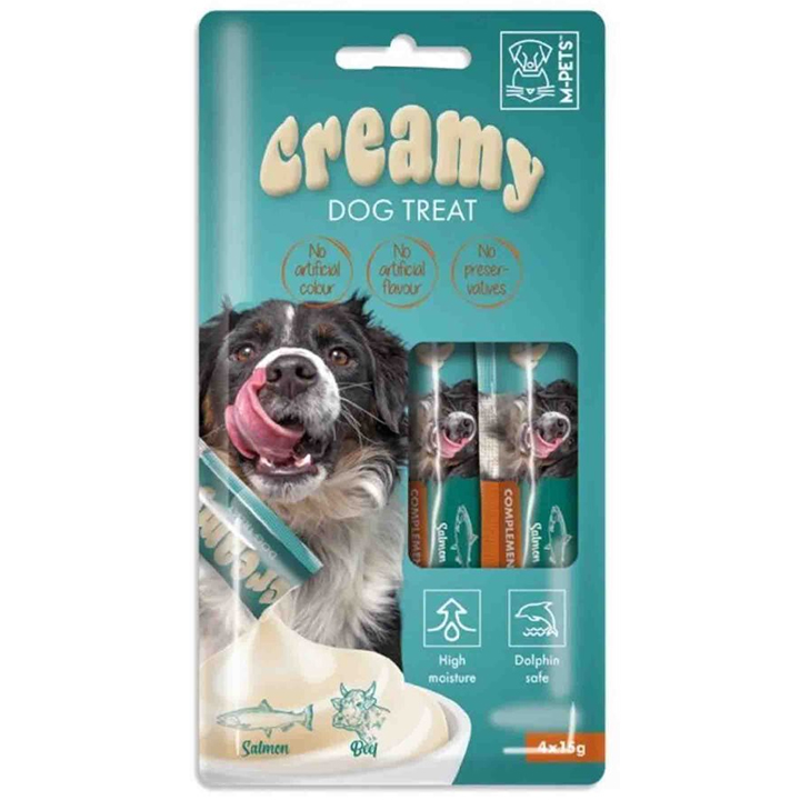 M-Pets Creamy Somonlu ve Biftekli Köpek Ödülü 4x15gr