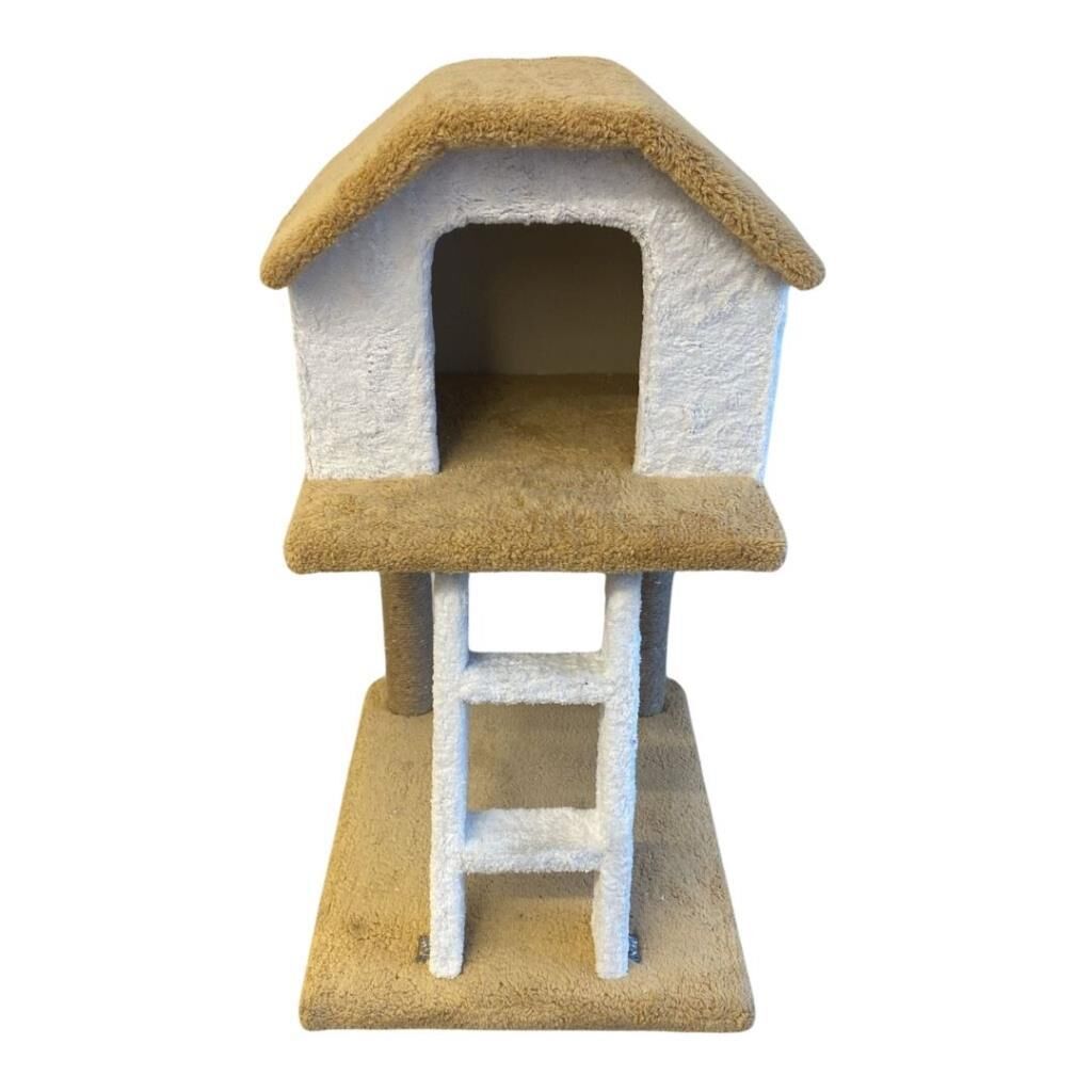 SB Pet Üç Katlı Merdivenli Kedi Evi Hardal