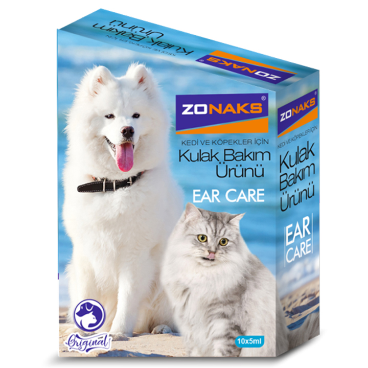 Zonaks Kedi ve Köpekler için Kulak Bakım Ürünü 10 x 5 ml