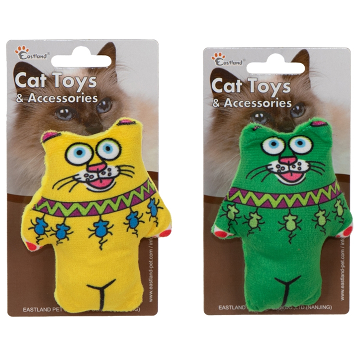 Eastland Kedi Otlu Öten Peluş Kedi Oyuncağı 11,5cm