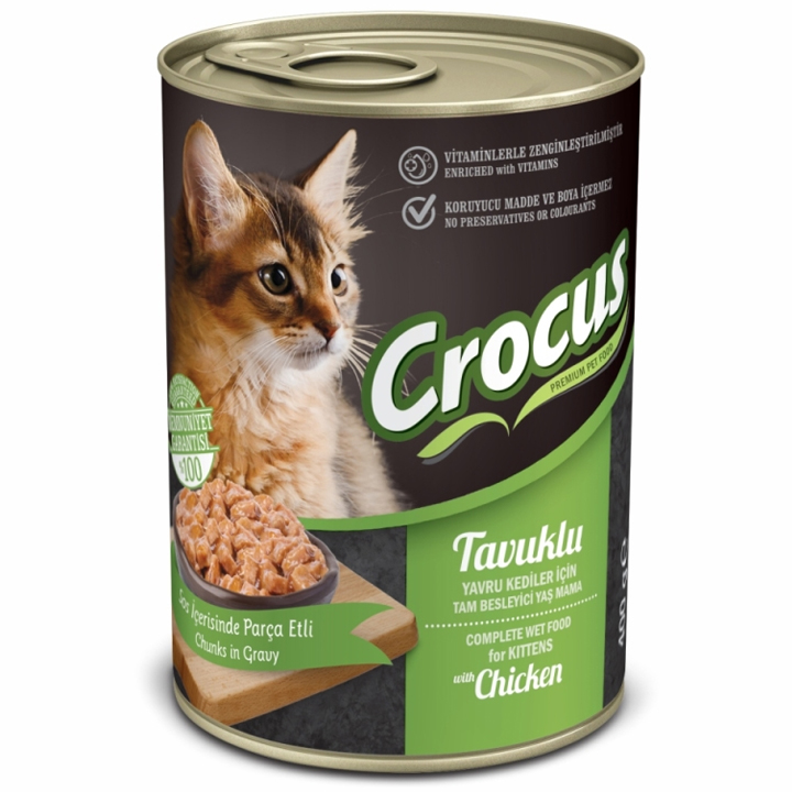 Crocus Parça Tavuk Etli Yavru Kedi Konservesi 400gr