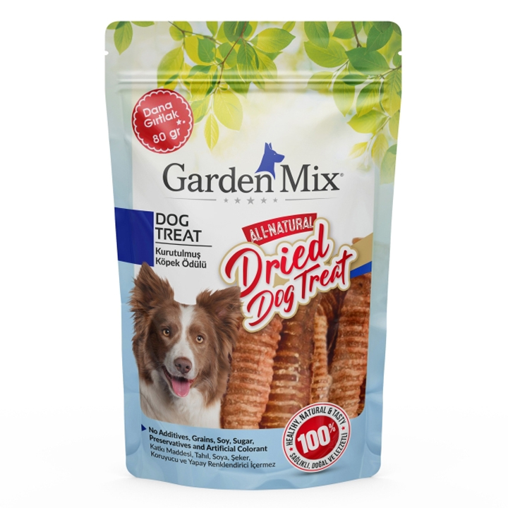 Garden Mix Kurutulmuş Dana Gırtlak Köpek Ödülü 80 Gr