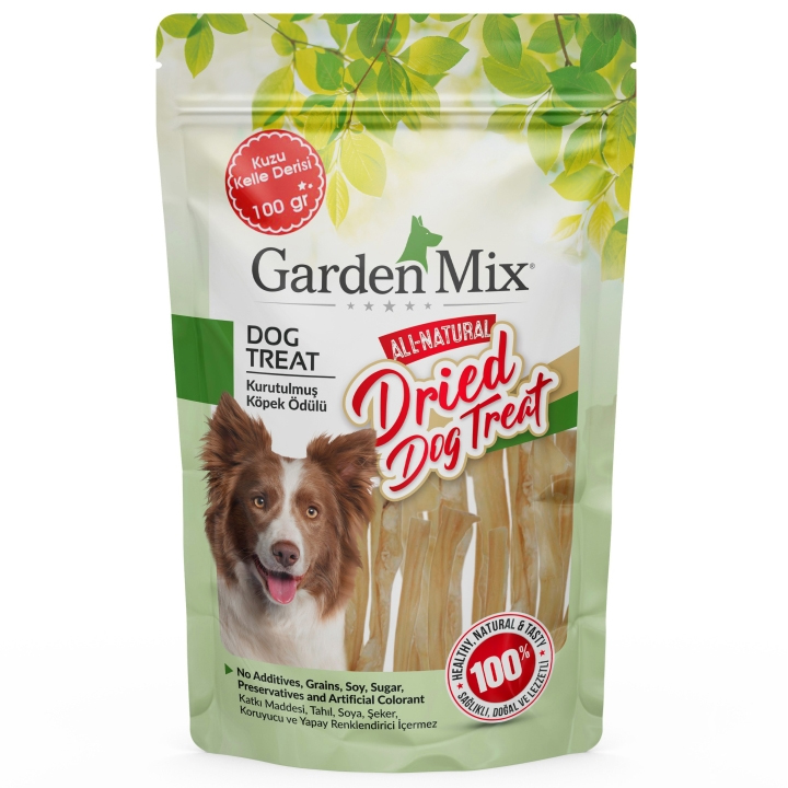 Garden Mix Kurutulmuş Kuzu Kelle Derisi Köpek Ödülü 100 Gr