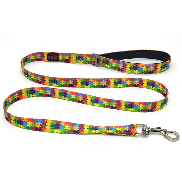 Luckypaw Desenli Kedi-Köpek Gezdirme Kayışı 2-140 cm (Puzzle)