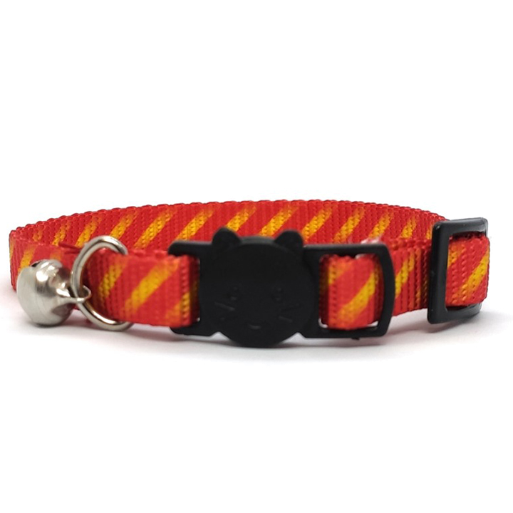 LuckyPaw Çıngıraklı Kedi Boyun Tasması 1x30cm (Sarı-Kırmızı)